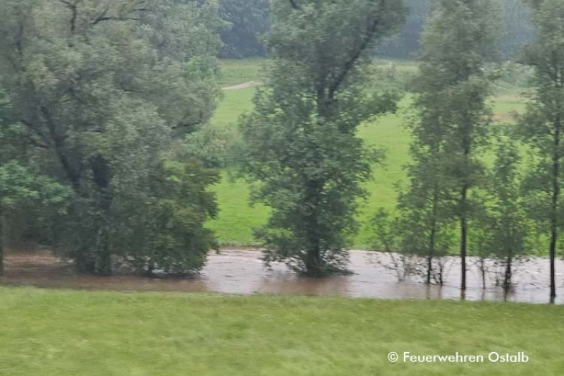 Hochwasserlage im Ostalbkreis / Evakuierung Leintal - Abtsgmünd