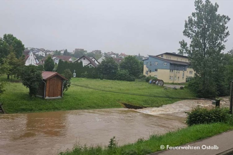 Hochwasserlage im Ostalbkreis / Evakuierung Leintal - Abtsgmünd