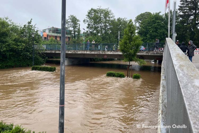 Hochwasserlage im Ostalbkreis / Evakuierung Leintal - Leinzell