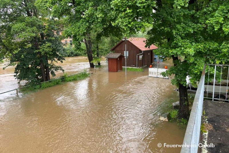 Hochwasserlage im Ostalbkreis / Evakuierung Leintal - Leinzell
